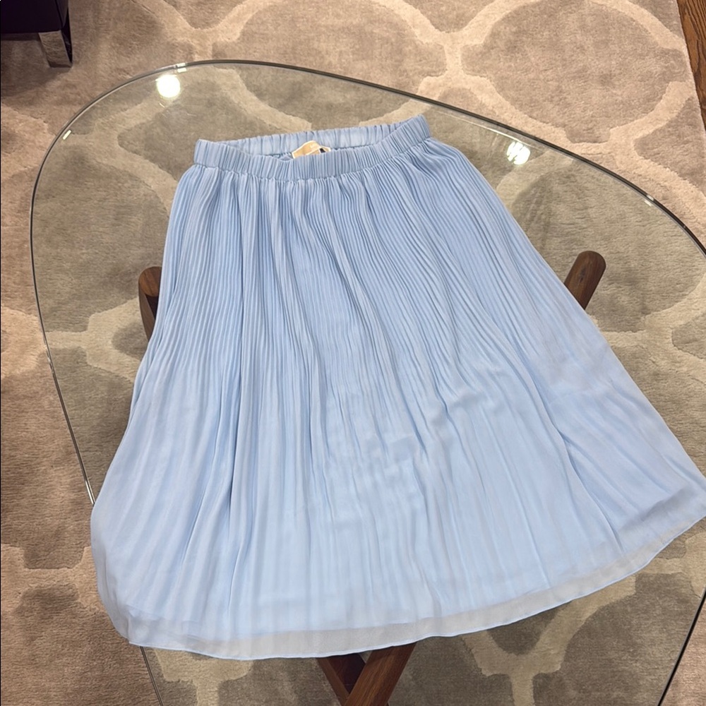 MICHAEL Michael Kors Blue Midi Pleated A-Line Skirt